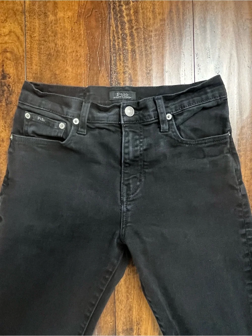 Polo Ralph Lauren THE SULLIVAN SLIM Denim Jeans Black Wash Youth Boys Size 16.